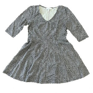 Lark & Ro Women's Three Quarter Sleeve V-Neck Fit and Flare Dress